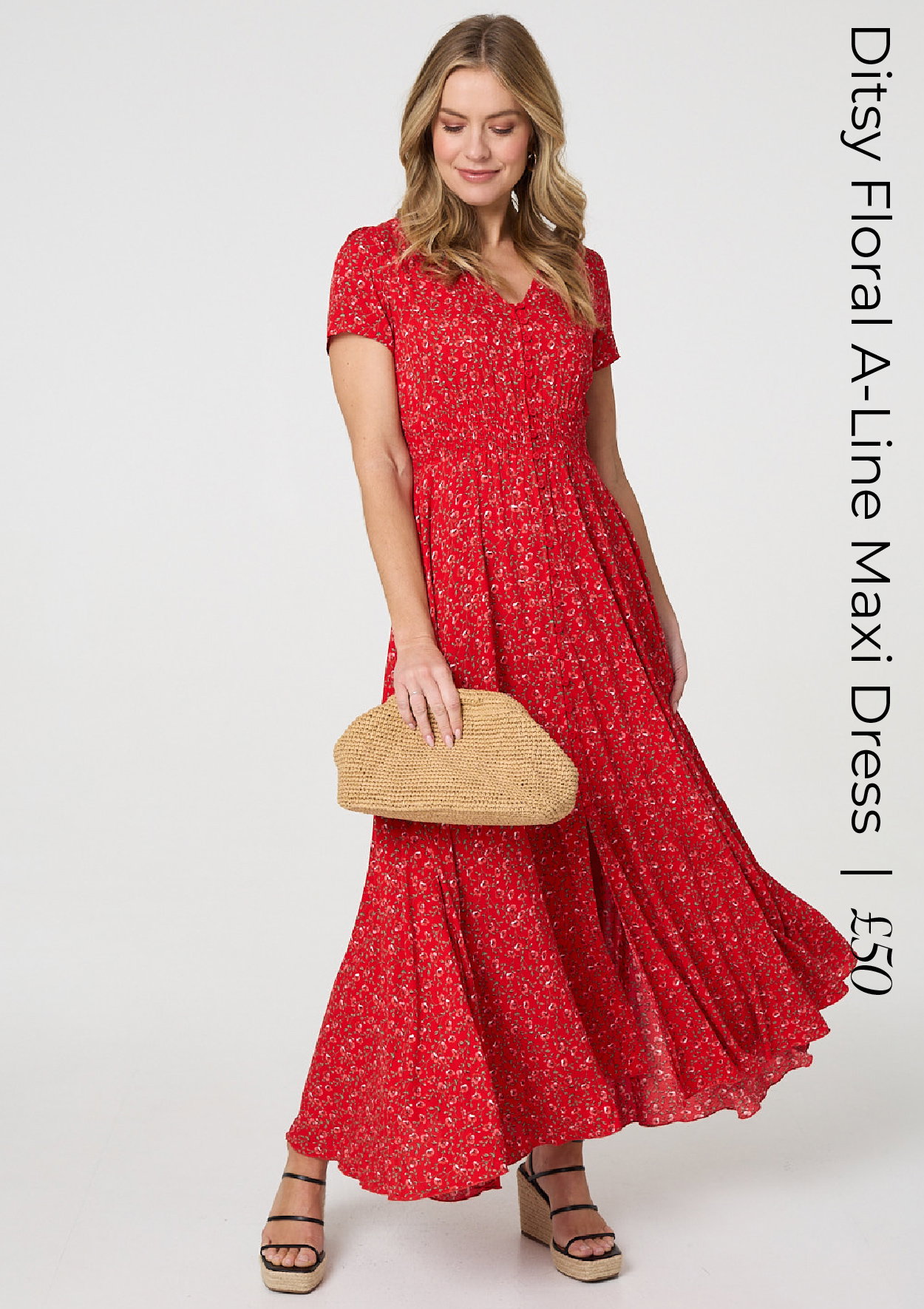 Ditsy Floral A-Line Maxi Dress | Shop Now