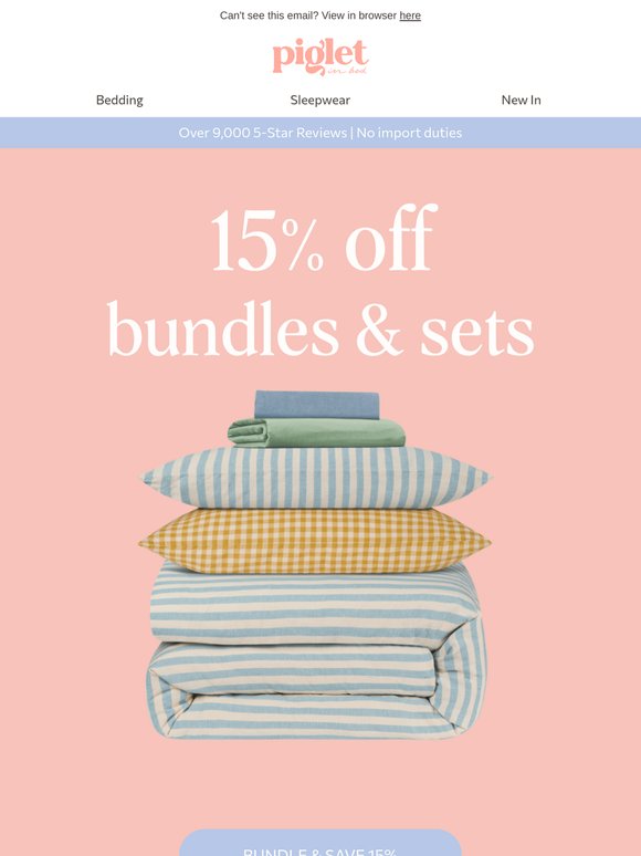 15% off your dream bedding set ☁️