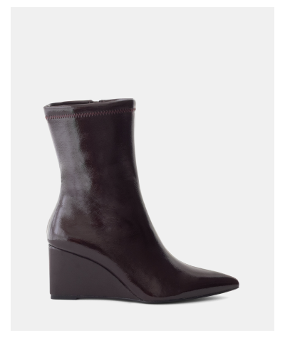 Saviour Wedge Boot Port Crinkled Patent