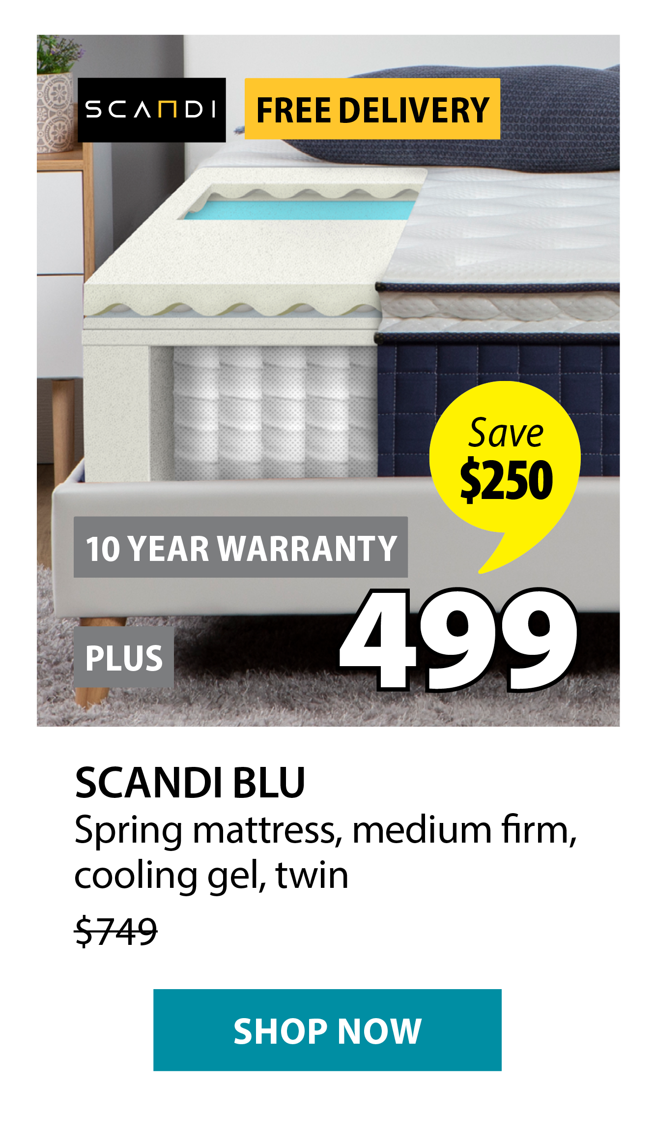 SCANDI BLU Spring mattress | Save $250