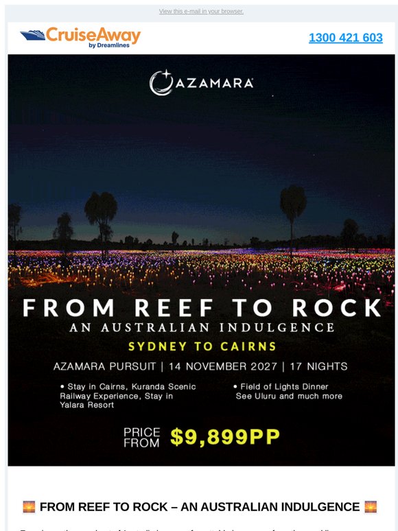 DREAM DEAL: 🌅 From Reef to Rock – Australia Awaits