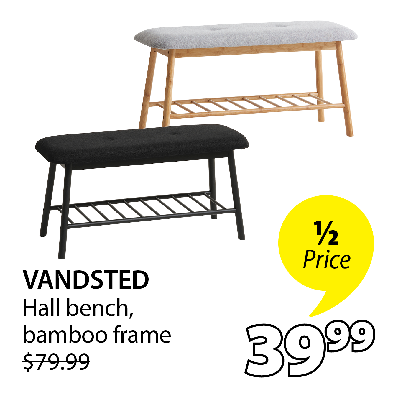 VANDSTED Hall bench | 1/2 Price
