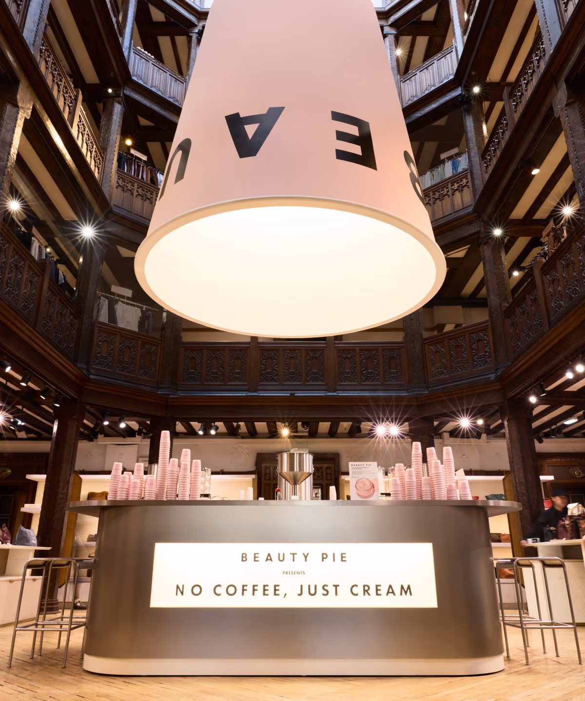Beauty Pie Atrium stand at Liberty London