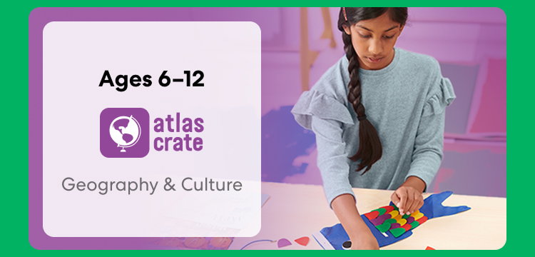Child exploring KiwiCo World geography crate. Fun activities on culture and world exploration for ages 6–12+