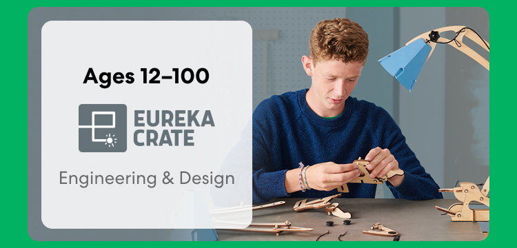 Teen exploring KiwiCo engineering crate for ages 12 and above