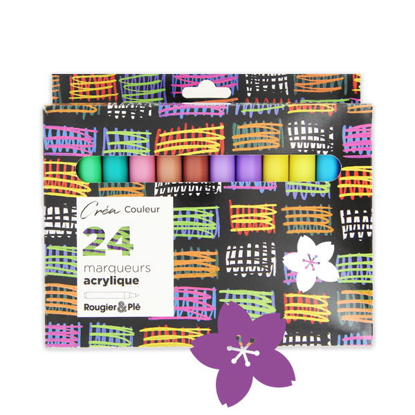 Marqueurs acryliques Créa boîte 24 pcs - Rougier&Plé