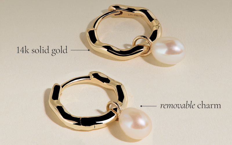14K Solid Gold + Removable charm
