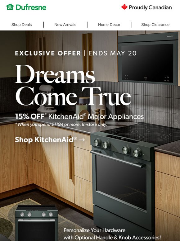 📮 In-Store Exclusive! 15% OFF* KitchenAid Appliances, $1194 or more