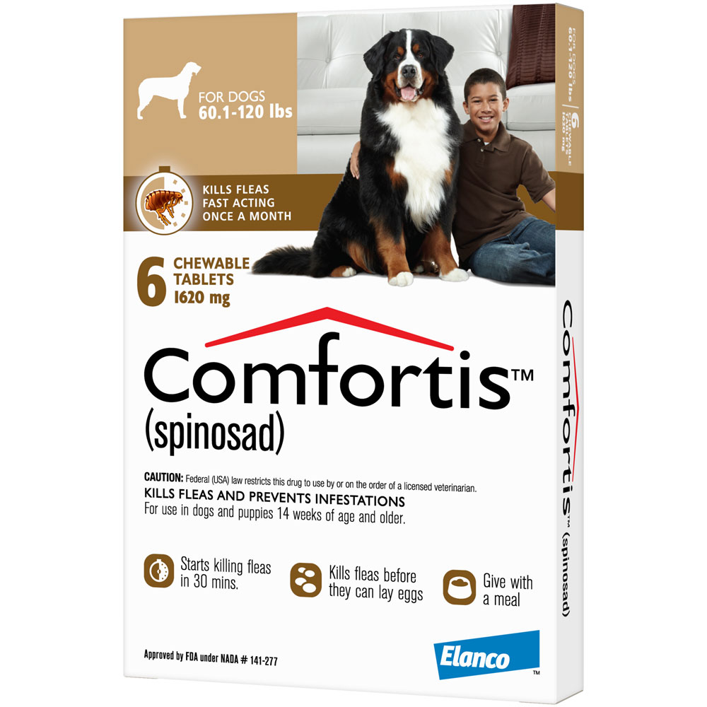 Image of Comfortis for Dogs 60-120 lbs (Brown) - 6 Chew Tabs