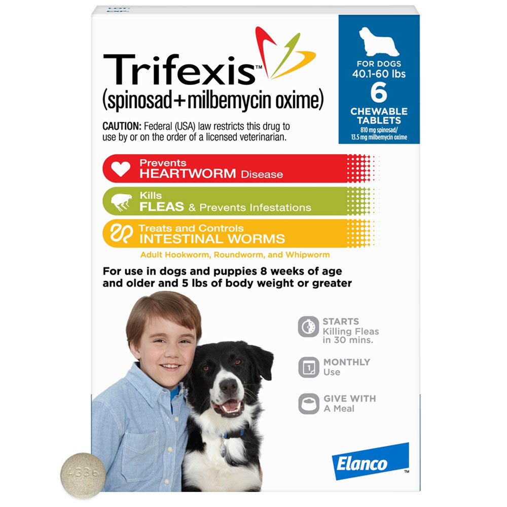 Image of Trifexis 40.1-60 lbs for Dogs, 6 Chewable Tablets