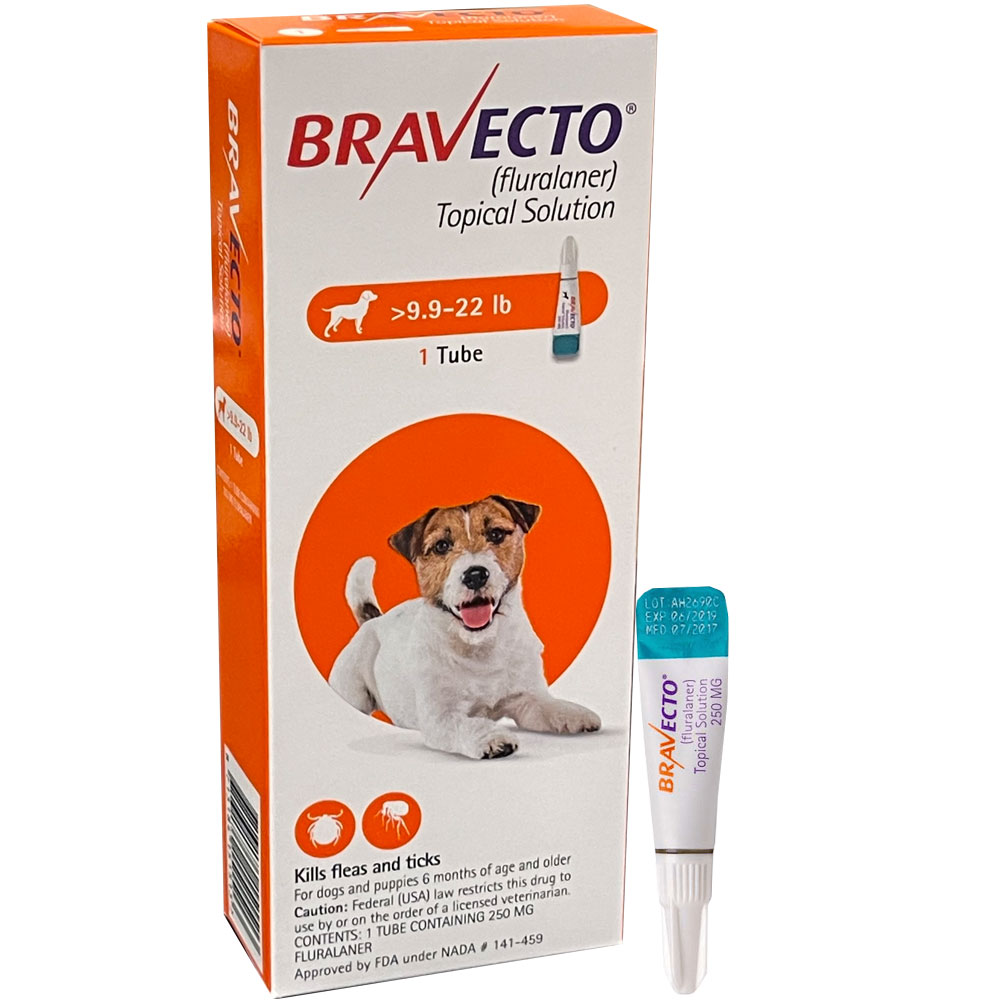 Image of Bravecto Topical Solution for Dogs - 9.9-22 lbs (1 Tube)