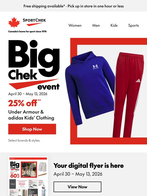 Shop kids' deals during the Big Chek Event ✔️