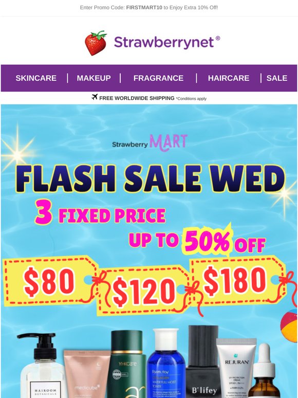 🍓MART HOTTEST Flash Sale Wed🌟$80 | $120 | $180 Offer🎉Up to 50% off! ONE DAY ONLY⏰Shop Now!🤩🖖🏻
