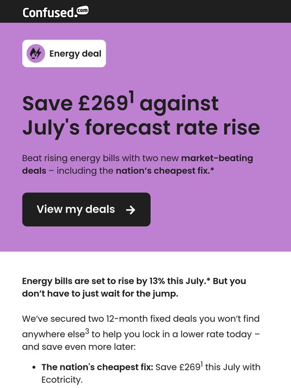 Save £269 against July's energy price rise