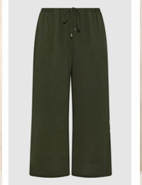 EVANS Curve Khaki Green Wide Leg Tie Trouser