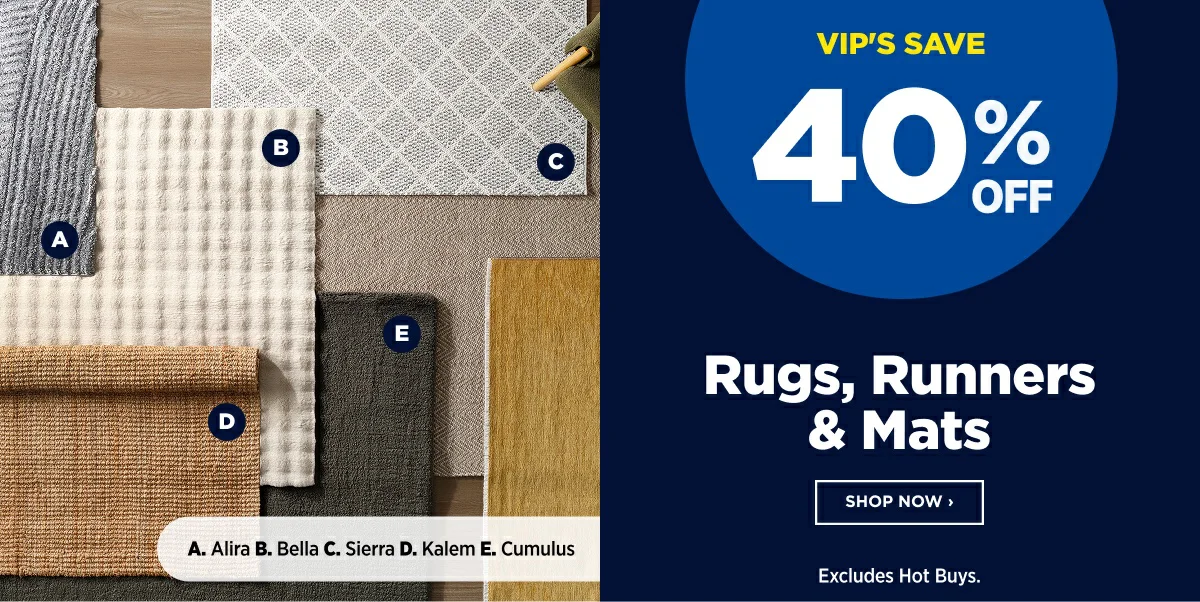 40% Off Rugs, Runners & Mats