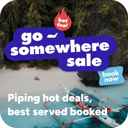 Go somewhere sale on a beach backgroud