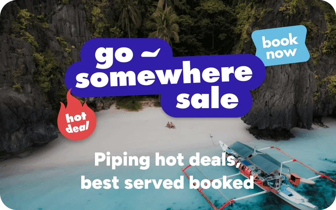 Go somewhere sale on a beach backgroud