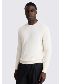 Off-White Cotton Crew Neck Jumper