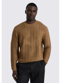 Copper Metallic Crew Neck Jumper
