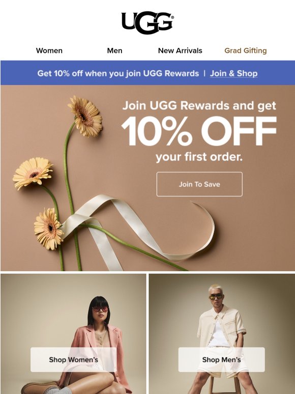 NEW UGG REWARDS MEMBERS GET 10% OFF