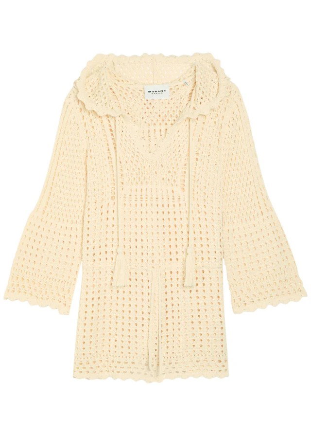 ISABEL MARANT ÉTOILE Zelnie hooded crochet-knit mini dress