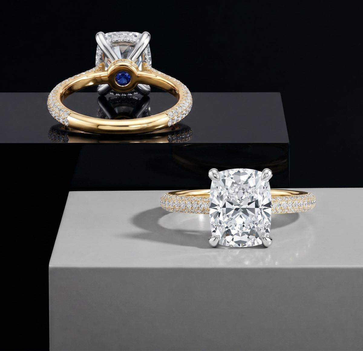 Chelsea Solitaire Three Row Lab Diamond Engagement Ring