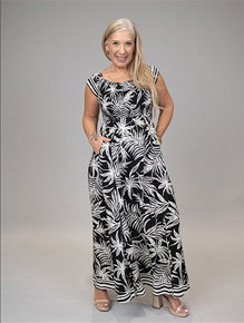Short Sleeve Maxi Dress With Smocking