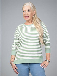 Long Sleeve Striped Crew Neck