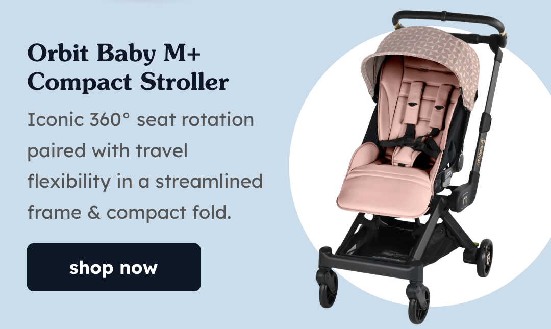 Orbit Baby M+ Compact Stroller | Iconic 360° seat rotation paired with travel flexibility in a streamlined frame & compact fold. | Shop Now