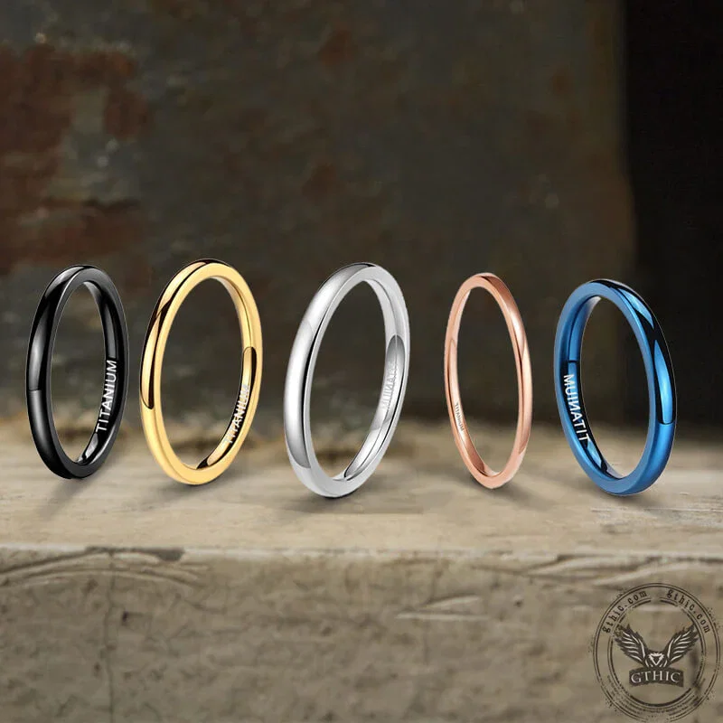 Image of 2mm Minimalism Titanium Band Ring