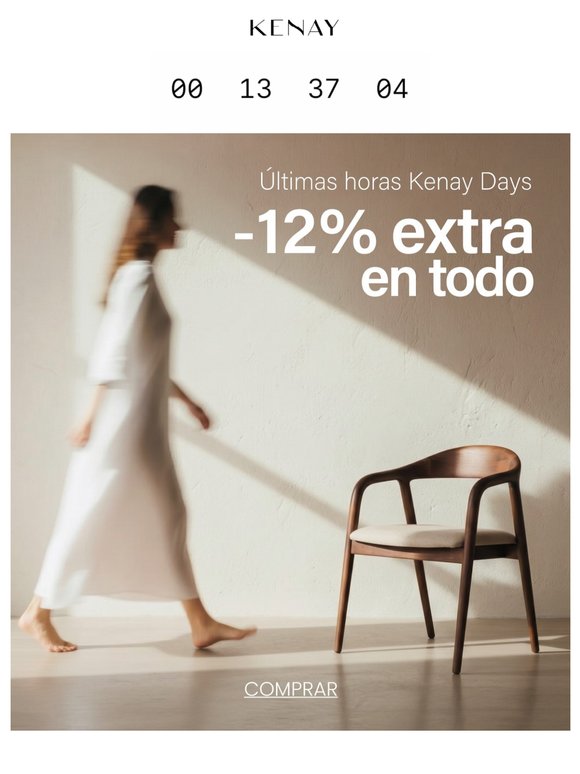 Últimas horas  -12% EXTRA en todo Kenay Days 🕰️