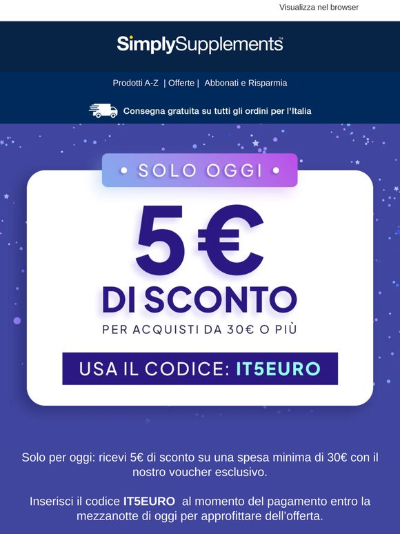 Il tuo buono da 5 € ti aspetta