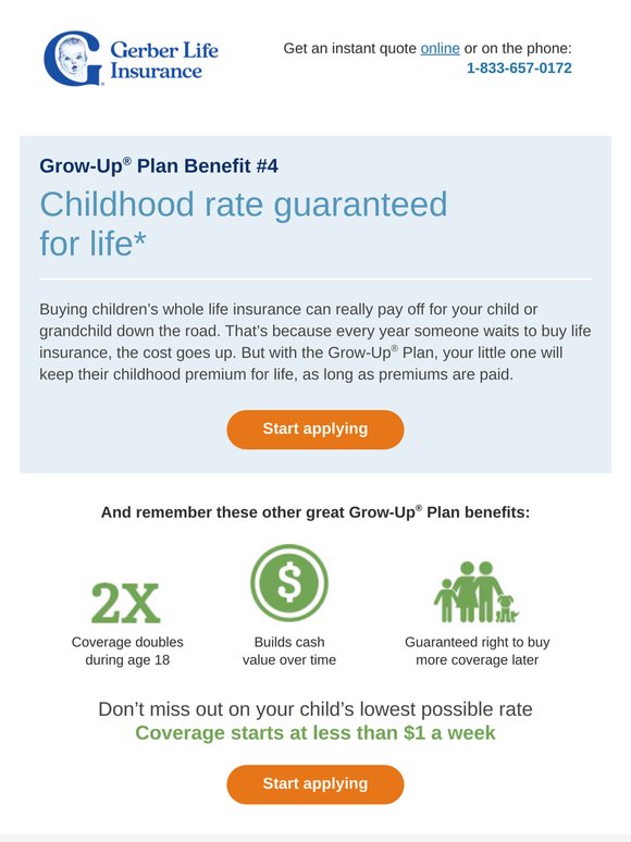 One more thing to know: Your child's rate will never be lower