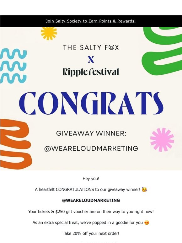 Congrats to our winner! ❤️