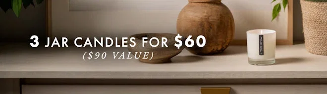 3 JAR CANDLES FOR $60