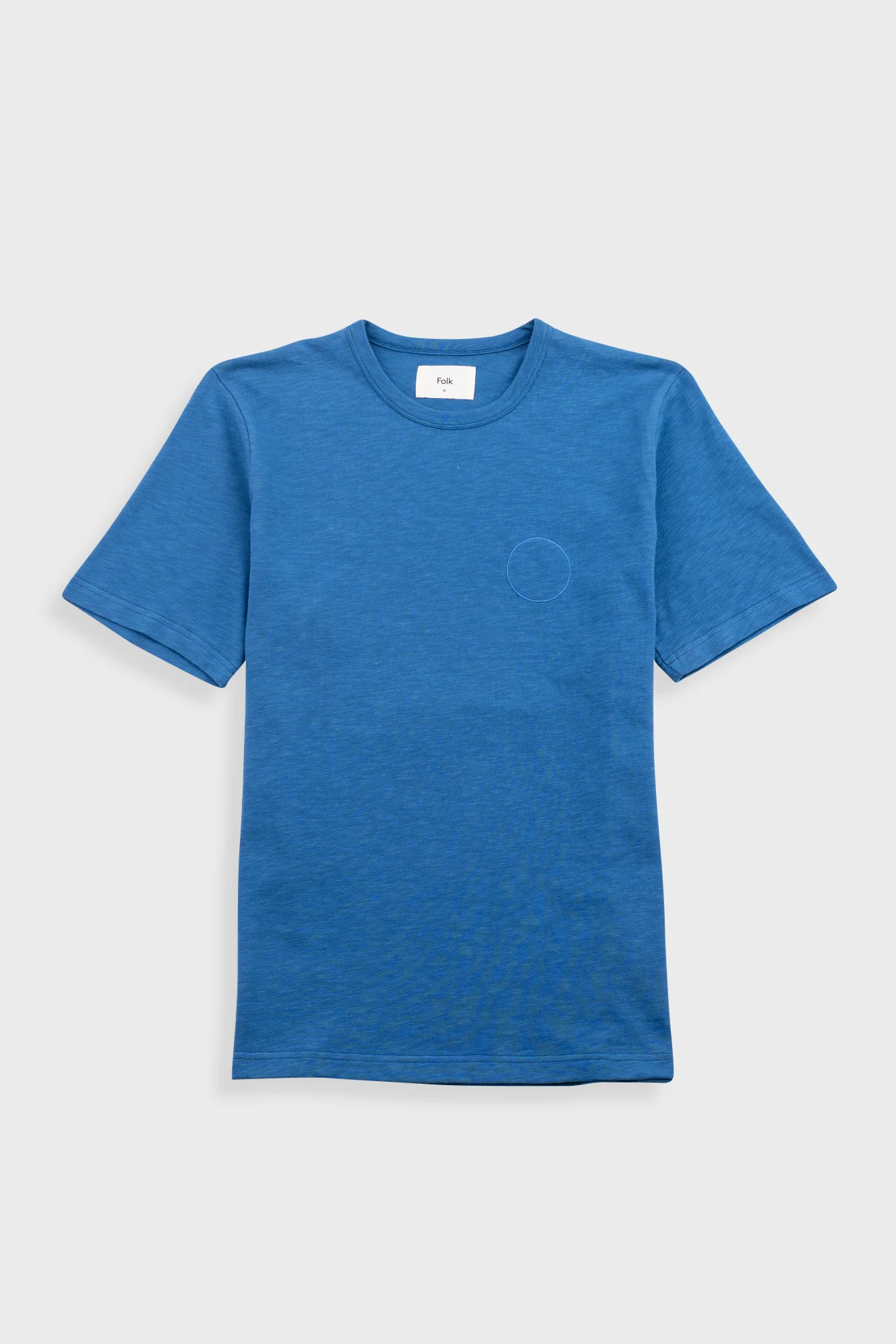 Image of Slub Embroidered T-Shirt - Soft Blue