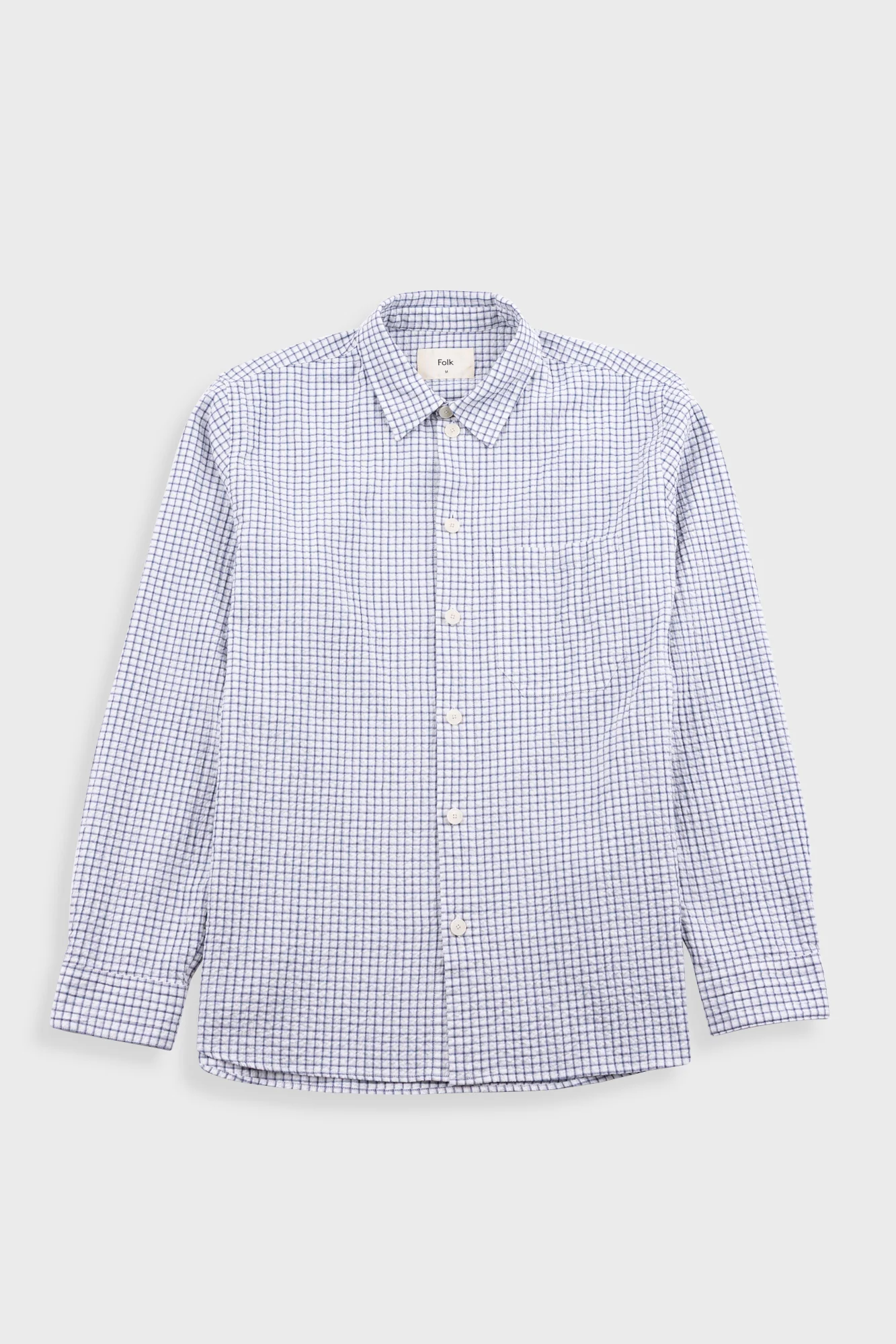 Image of Easy Fit Shirt - Soft Blue Mini Check