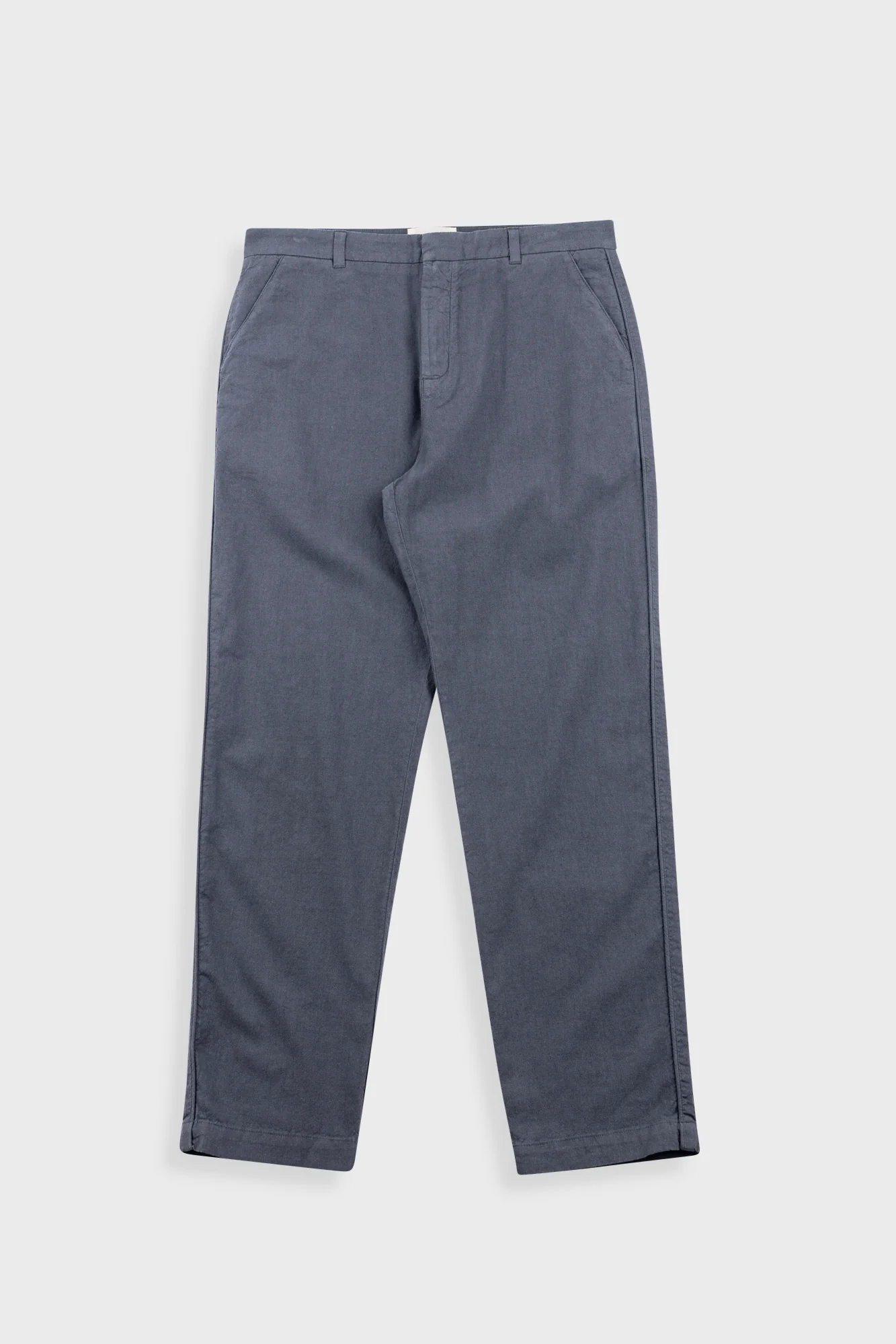 Image of Fixed Waistband Cotton Linen Trouser - Charcoal