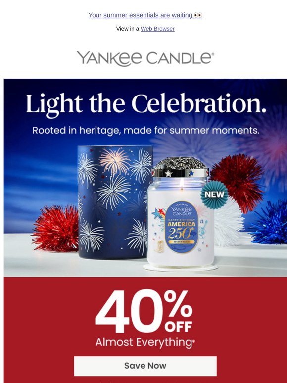 The Celebration Begins: 40% Off Everything 🎉