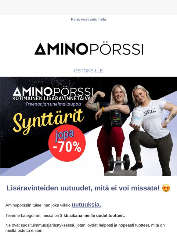Lisäravinteiden uutuudet & erät, jopa - 50%
