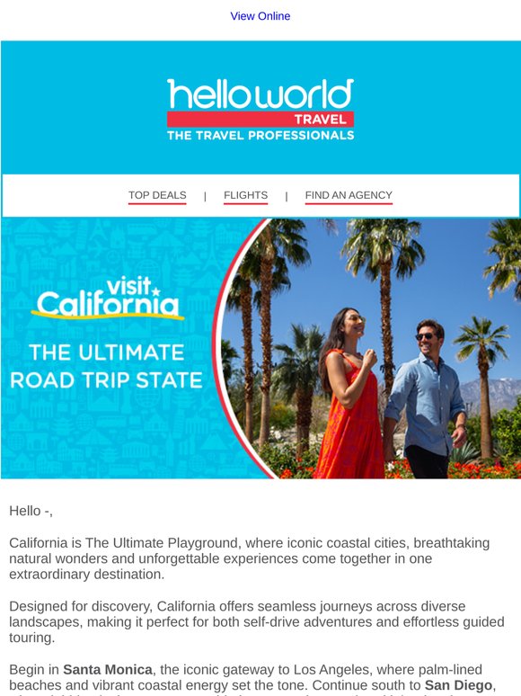 Visit California the Ultimate Road Trip State