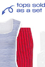 PixieGirl Petite 2 PACK White & Blue Stripe Cotton Vest Top