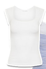 PixieGirl Petite 2 PACK White & Blue Stripe Cotton Vest Top