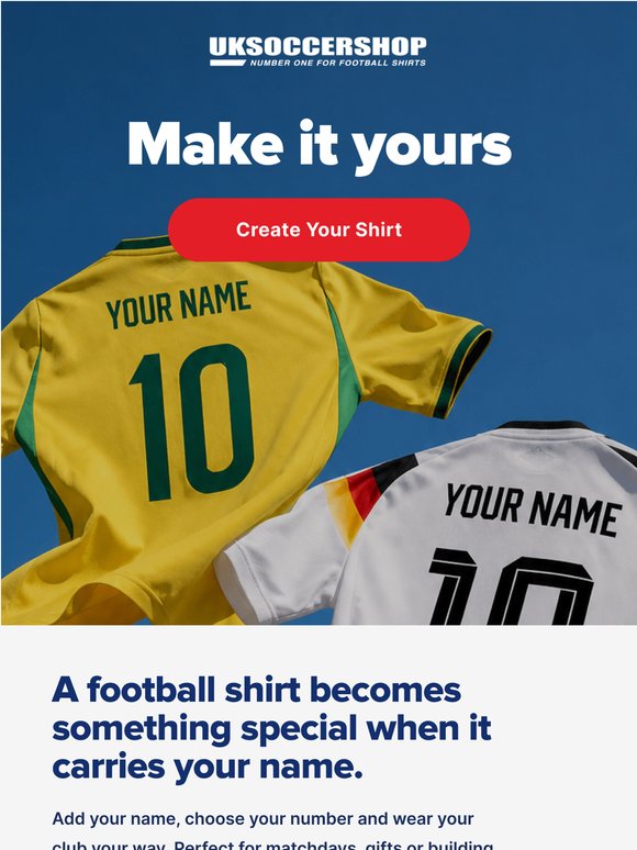 Create your own personalised football shirt