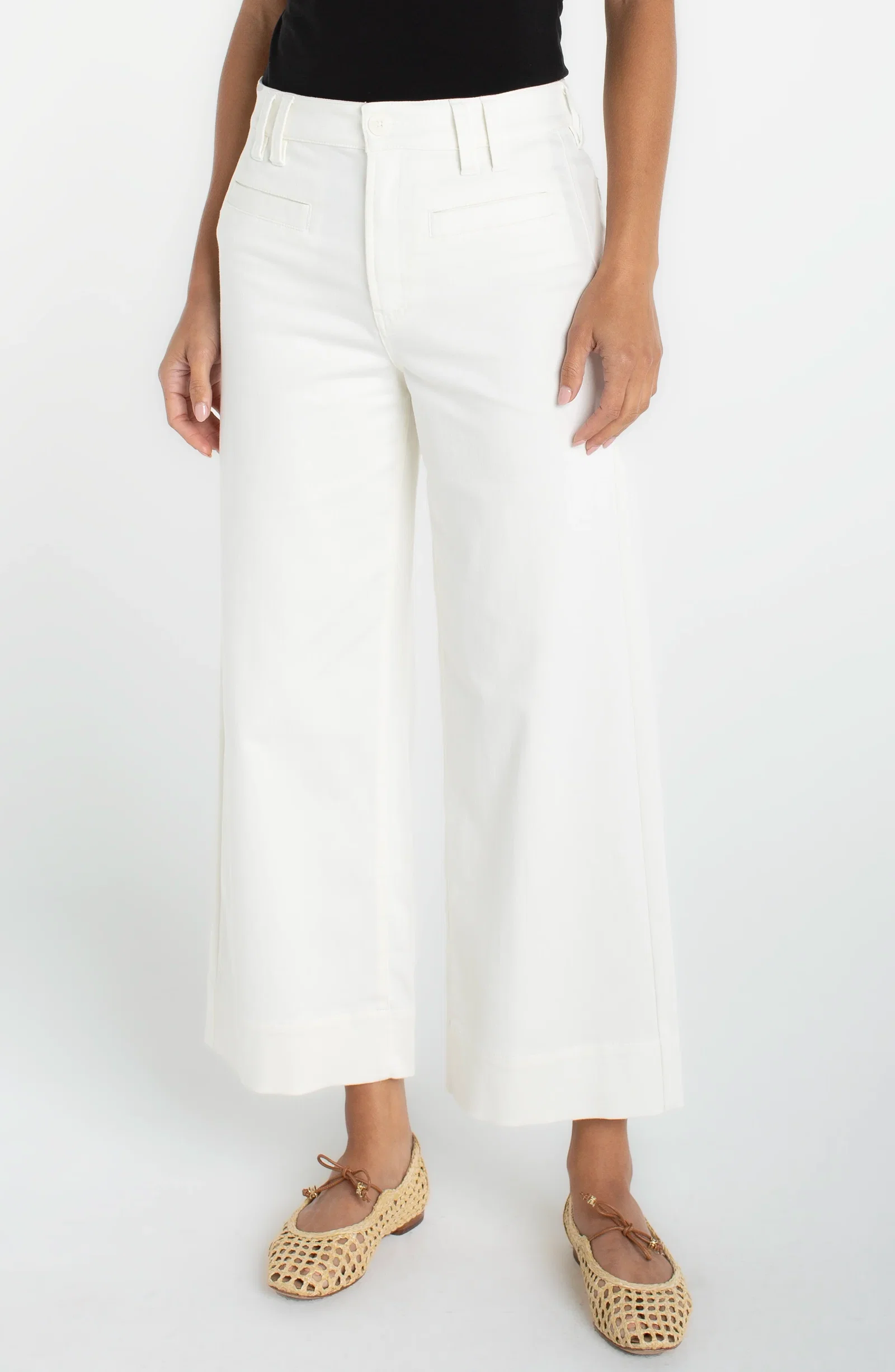 Image of CROP WIDE LEG WITH WELT POCKETS