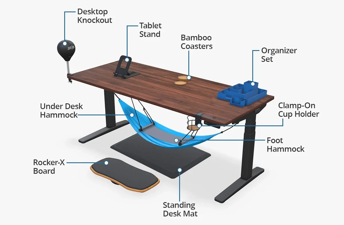 A variety of desk accessory options