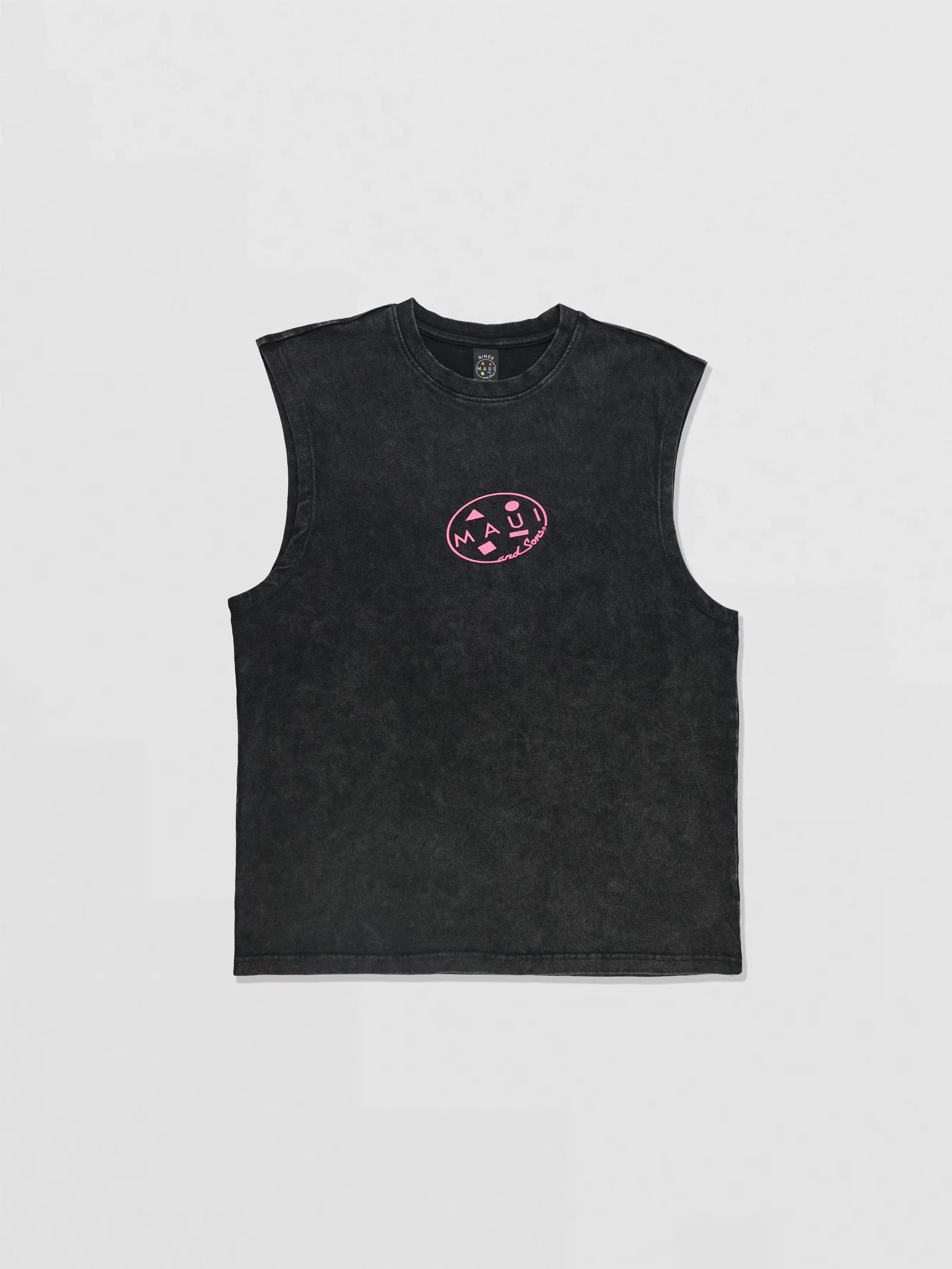Retro Cookie Black Mineral Wash Muscle Tank Top