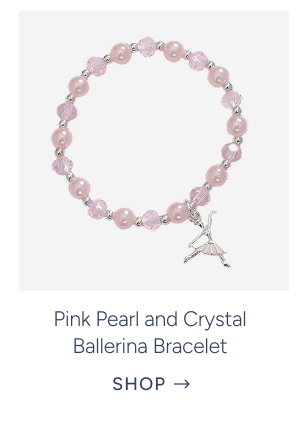 Pink Pearl and Crystal Ballerina Bracelet
