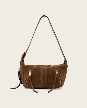 BROWN SUEDE HANDBAG